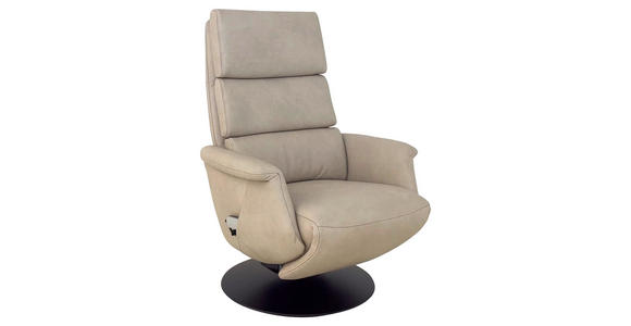 RELAXSESSEL Echtleder    - Ecru/Schwarz, Design, Leder/Metall (80/111/90cm) - Cantus