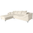 ECKSOFA in Chenille Greige  227/329 cm  - Chromfarben/Greige, KONVENTIONELL, Textil/Metall (227/329cm) - Carryhome