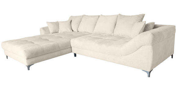 ECKSOFA in Chenille Greige 227/329 cm - Chromfarben/Greige, KONVENTIONELL, Textil/Metall (227/329cm) - Carryhome