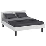 BETT 160/200 cm,  in Weiß  - Schwarz/Weiß, Design, Metall (160/200cm) - Xora