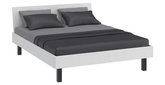 BETT 160/200 cm,  in Weiß  - Schwarz/Weiß, Design, Metall (160/200cm) - Xora