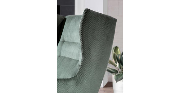 OHRENSESSEL in Cord Olivgrün  - Schwarz/Olivgrün, Design, Holz/Textil (70/104/90cm) - Carryhome