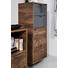 SEITENSCHRANK Eichefarben, Grau - Eichefarben/Grau, MODERN, Glas/Holzwerkstoff (39/95/33cm) - Xora