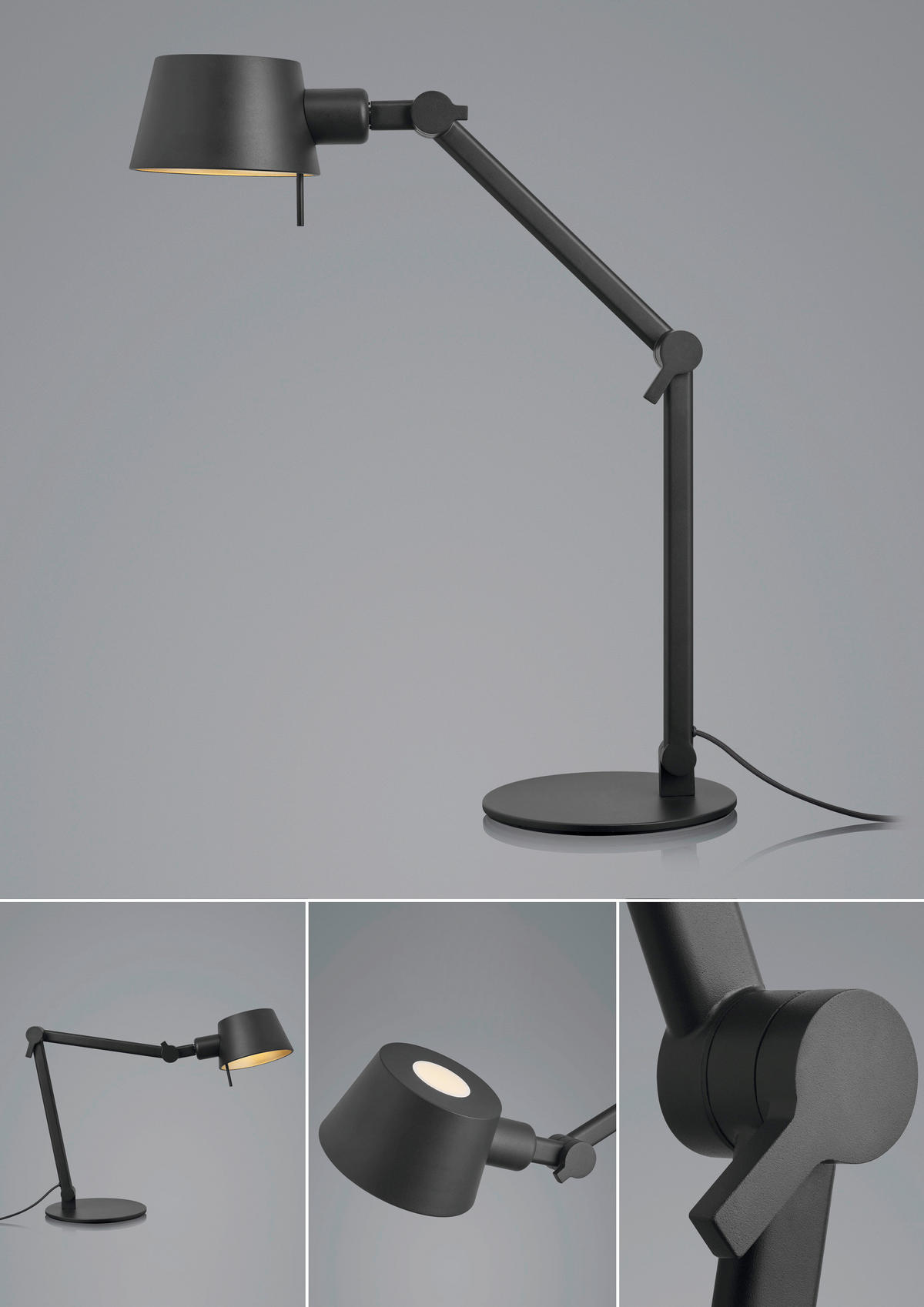 TISCHLEUCHTE 39-93 cm  - Schwarz, Basics, Metall (39-93cm) - Hell