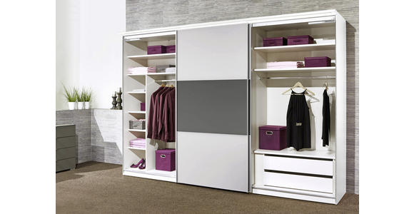 SCHWEBETÜRENSCHRANK in Braun, Grau - Alufarben/Braun, Holzwerkstoff/Metall (249/222/68cm) - Moderano