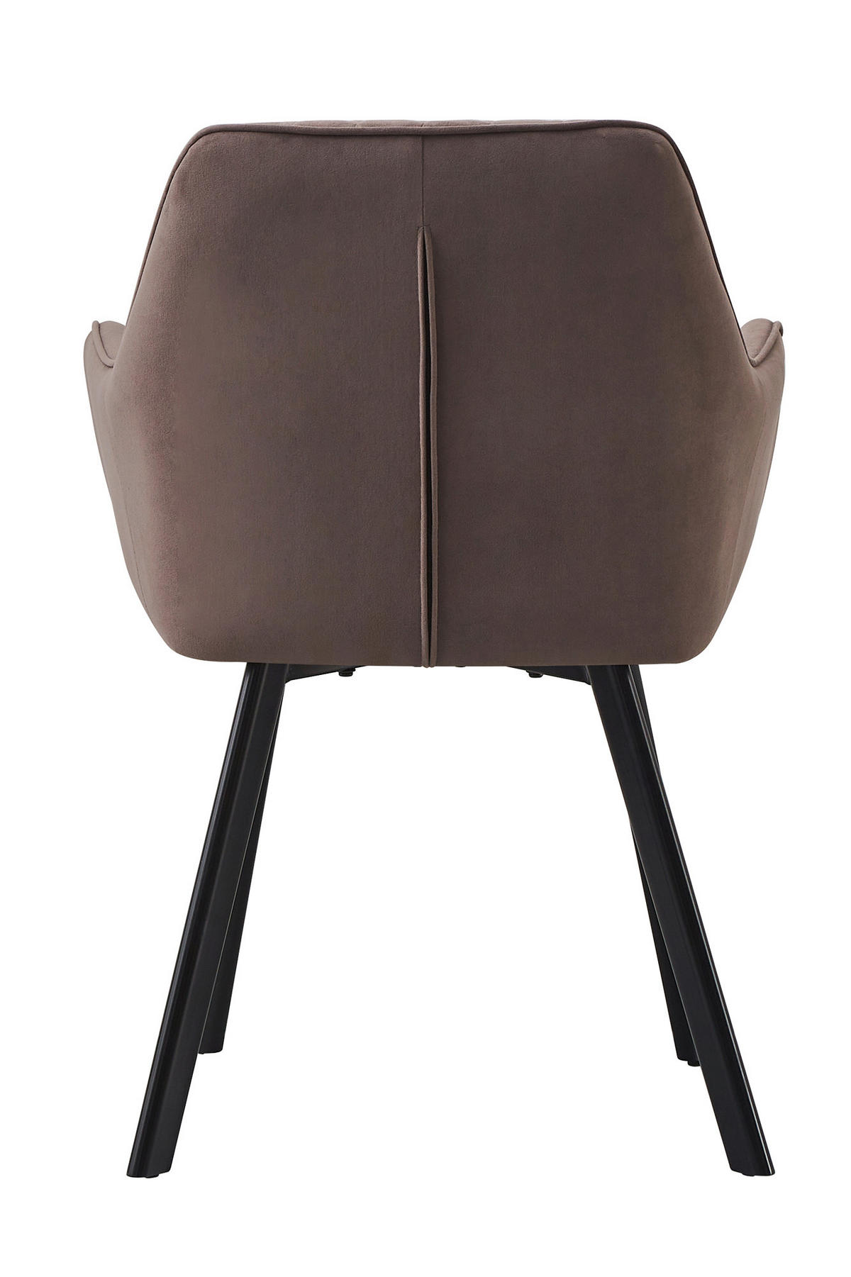 ARMLEHNSTUHL-SET 2 Stück  in Samt  - Schwarz/Braun, MODERN, Textil/Metall (61/82/68cm) - Livetastic