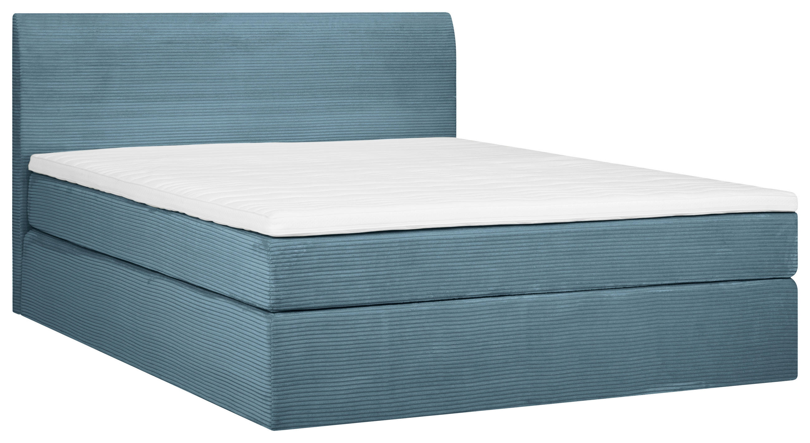 BOXSPRINGBETT 180/200 cm  in Blau  - Blau/Schwarz, KONVENTIONELL, Holz/Textil (180/200cm) - Boxxx