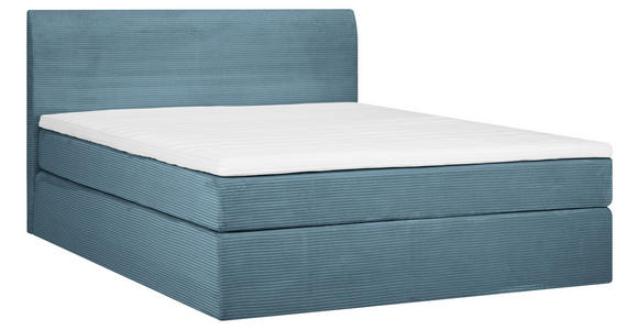 BOXSPRINGBETT 160/200 cm  in Blau  - Blau/Schwarz, KONVENTIONELL, Holz/Textil (160/200cm) - Carryhome