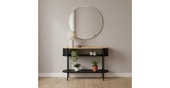 KONSOLENTISCH Naturfarben, Schwarz  - Schwarz/Naturfarben, Trend, Holzwerkstoff/Metall (100/39/76cm) - Xora