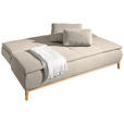 BOXSPRINGSOFA Webstoff Beige  - Eichefarben/Beige, Design, Holz/Textil (202/78/93/100cm) - Carryhome