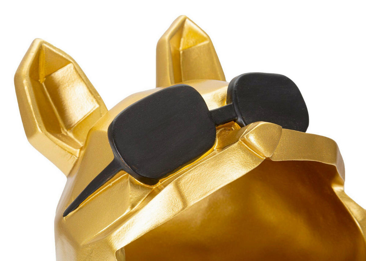 SKULPTUR - Goldfarben/Schwarz, Basics, Kunststoff (17/23.5/17cm)