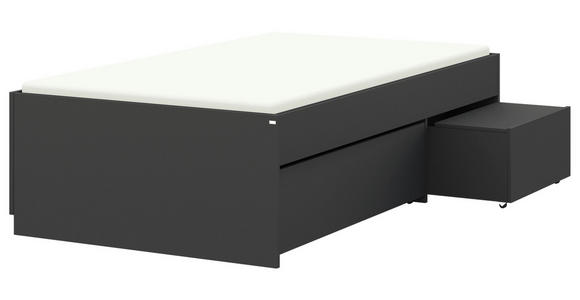 STAURAUMBETT 90/200 cm in Graphitfarben - Graphitfarben, Design, Holzwerkstoff (90/200cm) - Cantus
