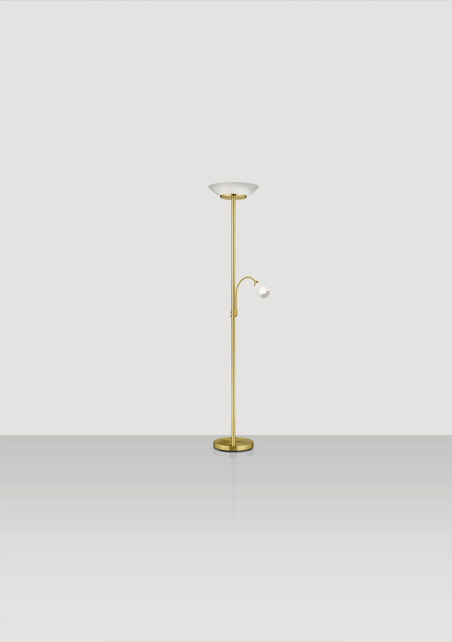 STEHLEUCHTE 34/180 cm    - Messingfarben/Weiß, Basics, Glas/Metall (34/180cm)
