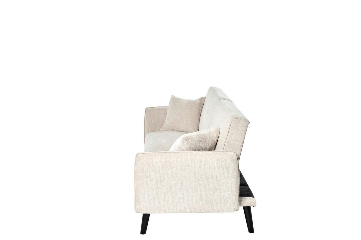 SCHLAFSOFA Bouclé Champagner  - Champagner/Schwarz, MODERN, Holz/Textil (191/83/84cm) - Livetastic