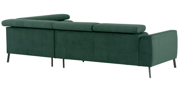 ECKSOFA Waldgrün Feincord - Waldgrün/Schwarz, Design, Textil/Metall (280/205cm) - Xora