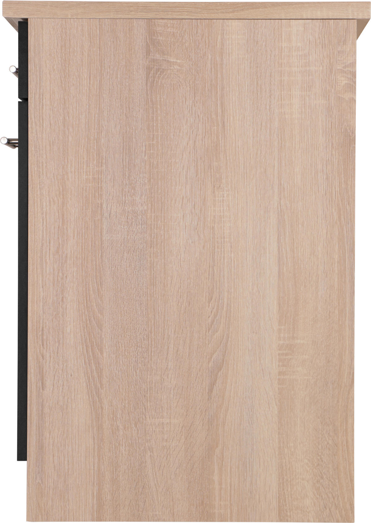 KÜCHENUNTERSCHRANK 50/84,8/60 cm  in Schwarz, Eichefarben  - Eichefarben/Silberfarben, Basics, Holzwerkstoff/Metall (50/84,8/60cm) - Respekta