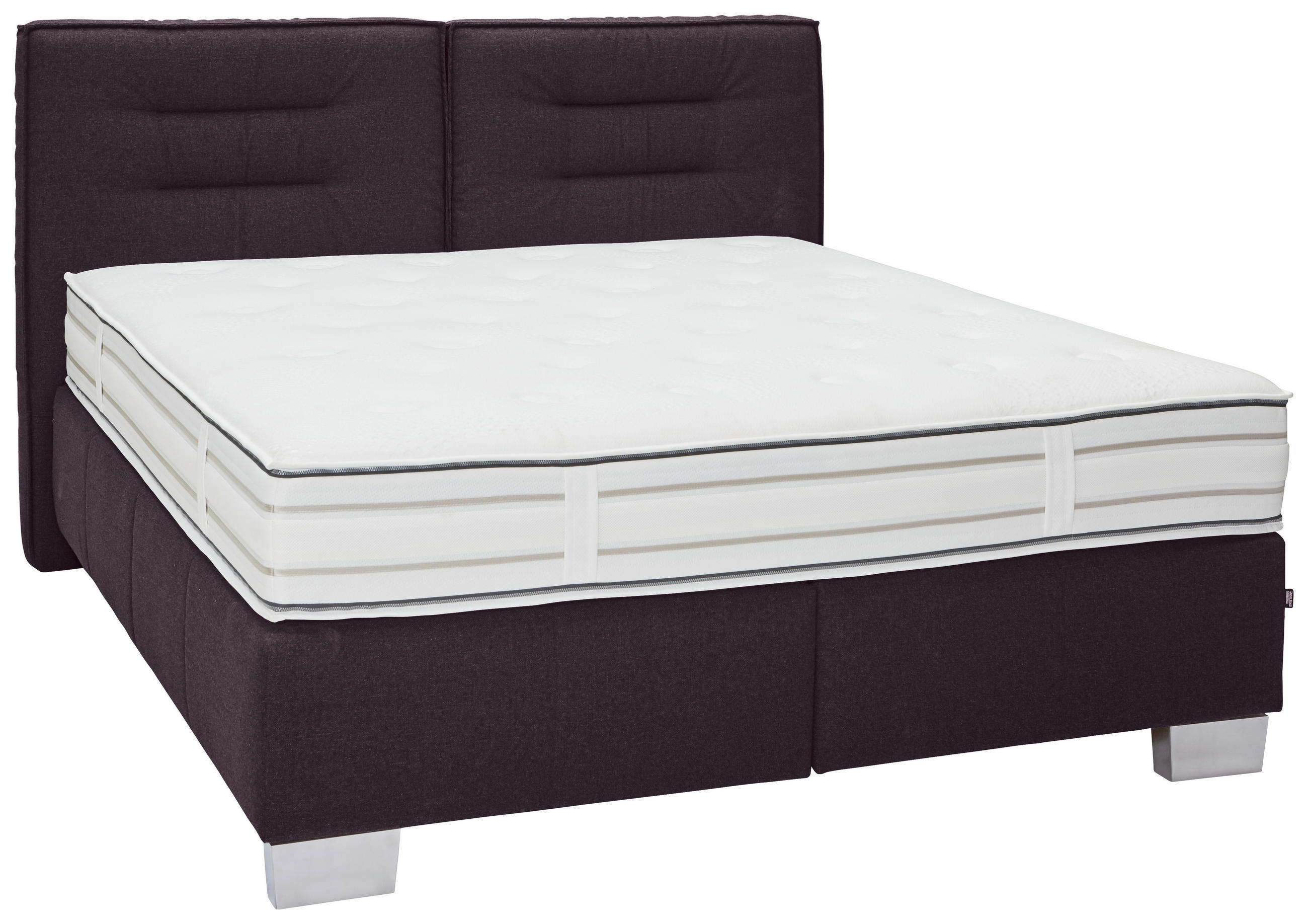 BOXSPRINGBETT 160/200 cm  in Brombeere  - Chromfarben/Brombeere, Konventionell, Textil (160/200cm) - Dieter Knoll