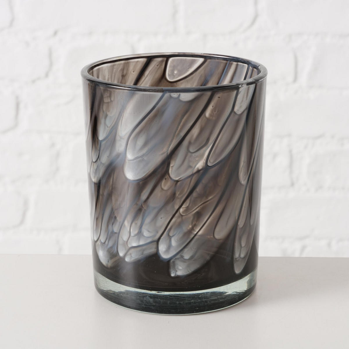 WINDLICHT - Schwarz, Design, Glas (9,9/12,4cm)