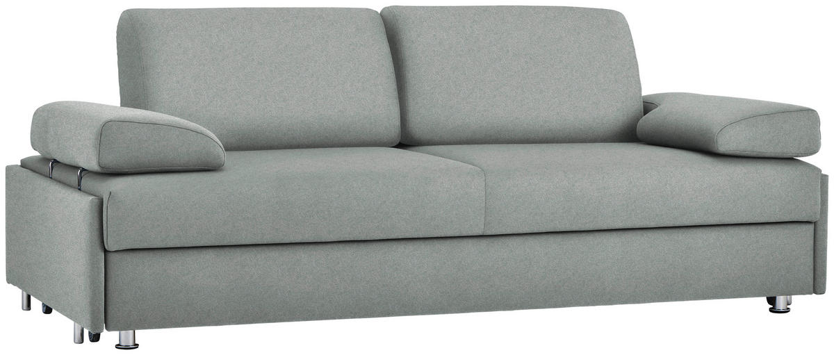 SCHLAFSOFA in Flachgewebe Grau  - Chromfarben/Grau, Design, Textil/Metall (212/84/100cm) - Bali