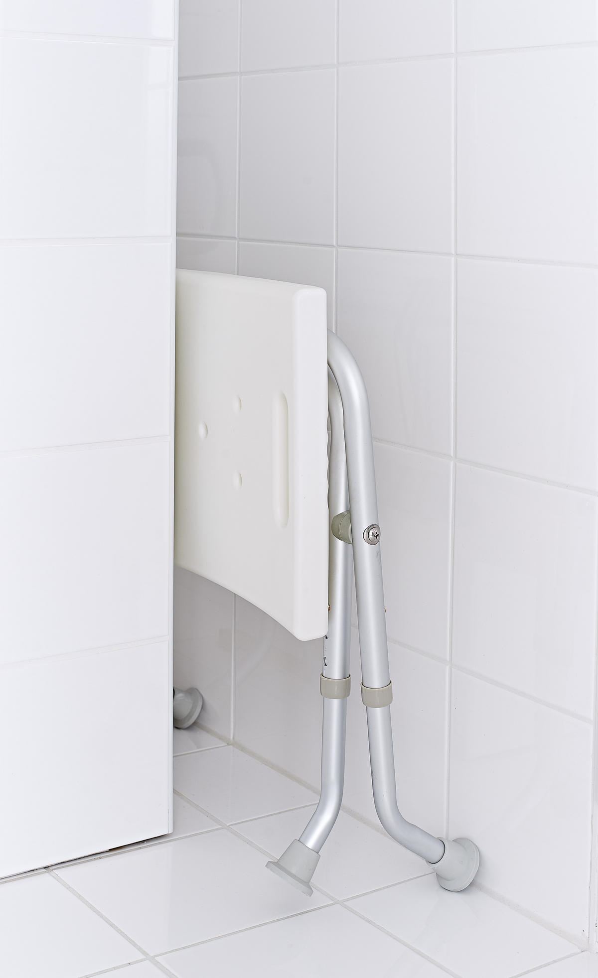 DUSCHHOCKER Metall, Kunststoff  - Weiß/Grau, Basics, Kunststoff/Metall (50/47-51/31cm)