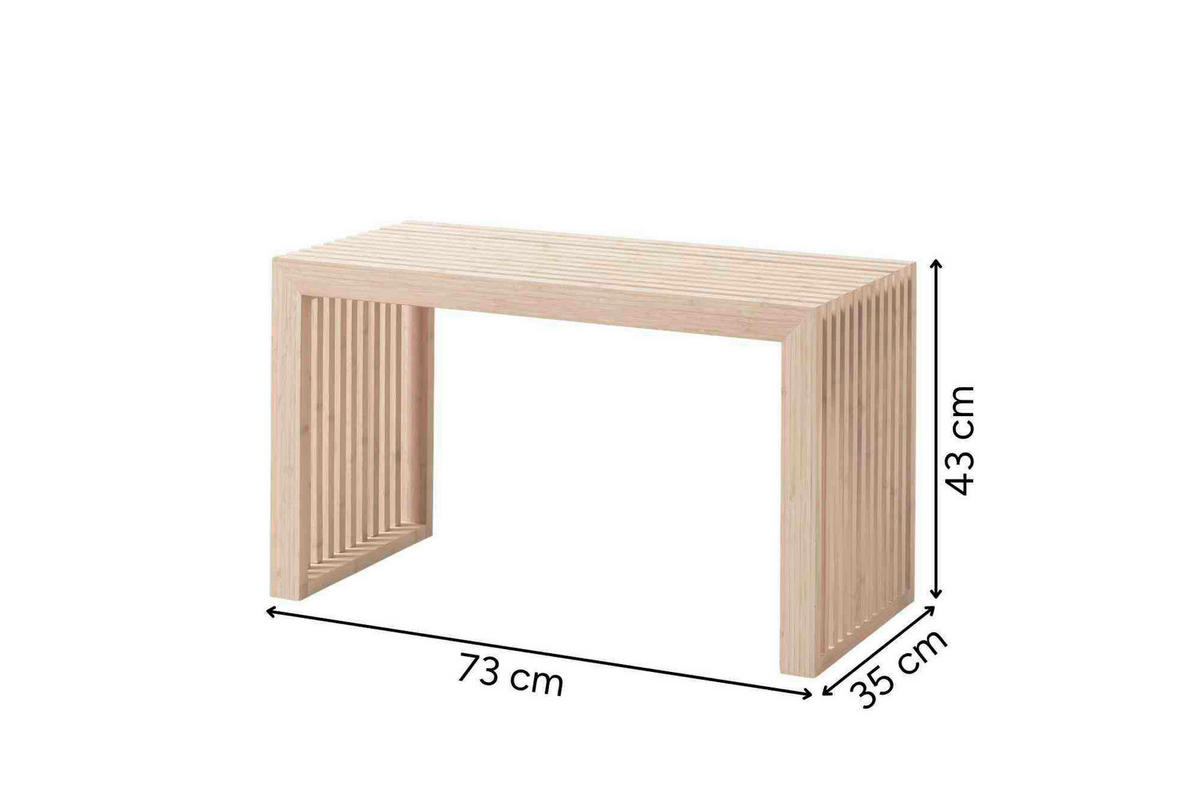 SITZBANK Holz Naturfarben  - Naturfarben, Design, Holz (73/43/35cm) - MID.YOU