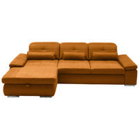 ECKSOFA  in Flachgewebe Currygelb  195/309 cm  - Chromfarben/Currygelb, Design, Textil (195/309cm) - Beldomo Style