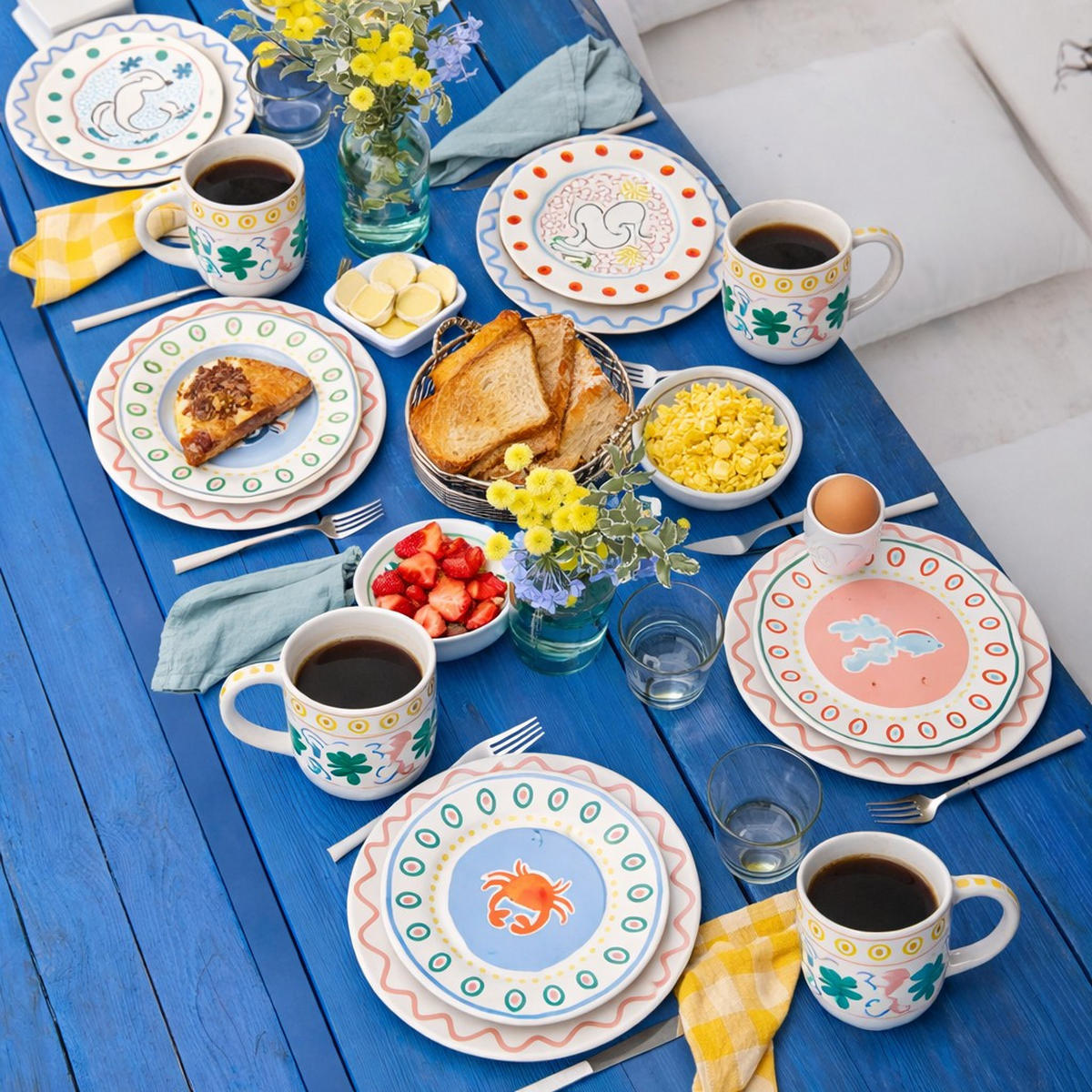 DESSERTTELLERSET Multicolor 6-teilig SUMMER BLISS  - Multicolor, Basics, Keramik - Costa Nova