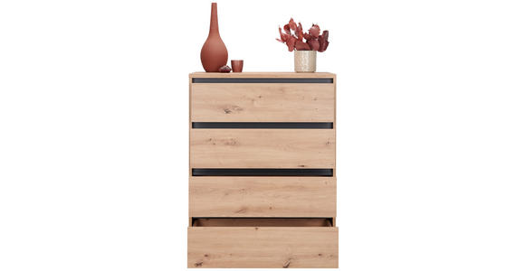 KOMMODE in 80/103/48 cm - Eichefarben/Anthrazit, Design, Holzwerkstoff/Kunststoff (80/103/48cm) - Carryhome