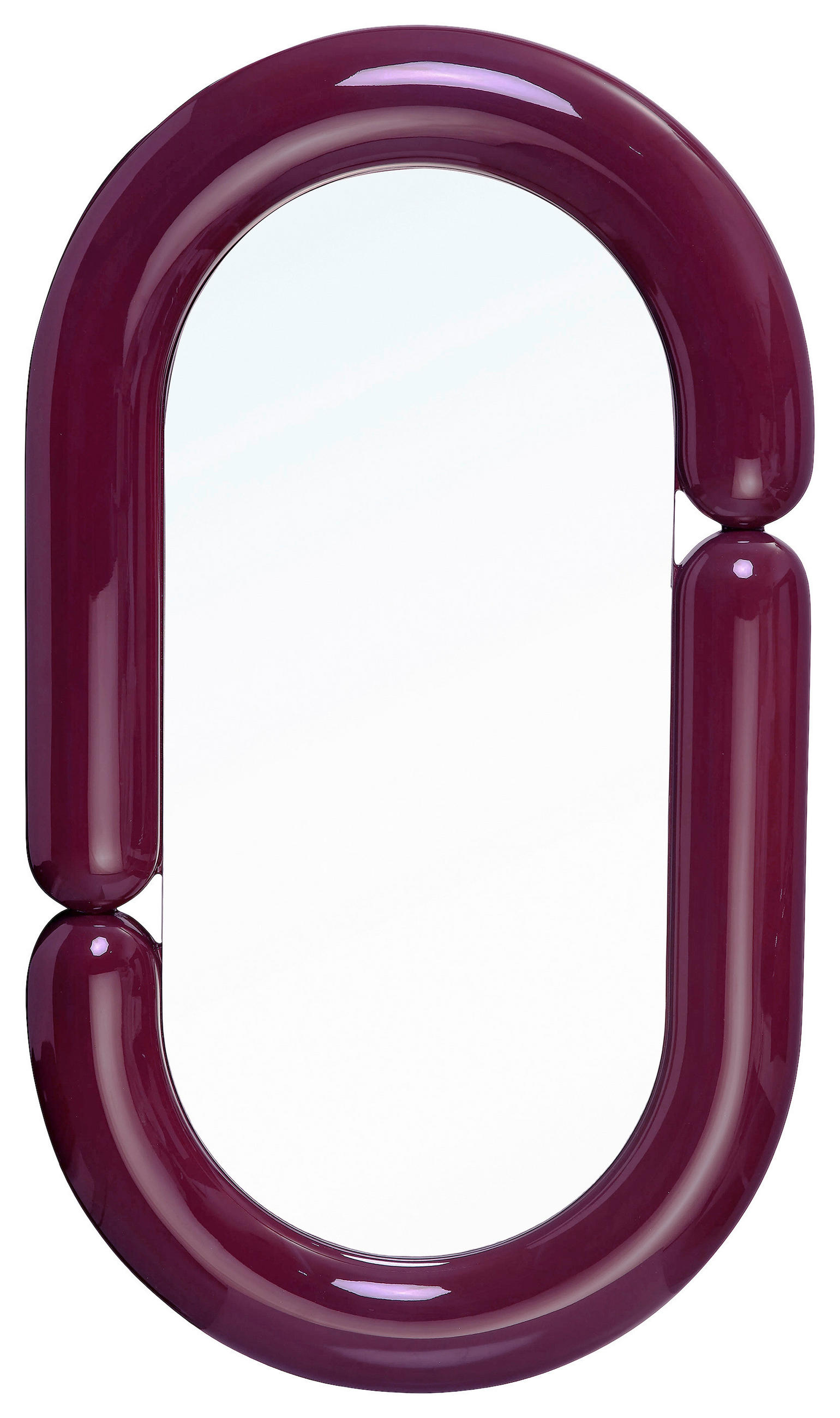 WANDSPIEGEL 40/70/4,2 cm    in oval  - Bordeaux, Basics, Glas/Holzwerkstoff (40/70/4,2cm) - MID.YOU