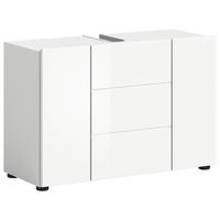 Waschbeckenunterschrank Vira 82/56/34 cm  - Weiss Hochglanz/Weiss, Modern, Holzwerkstoff/Kunststoff (82/56/34cm) - MID.YOU