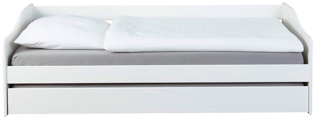 AUSZIEHBETT 90/190 cm Weiss  - Weiss/Naturfarben, Modern, Holz (90/190cm) - MID.YOU