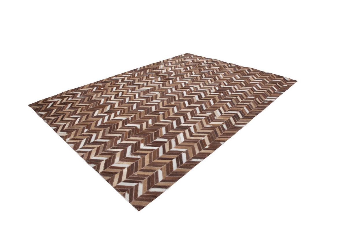 KOŽNI TEPIH 200/290 cm   bež  Patchwork  - bež, Natur, koža/tekstil (200/290cm)