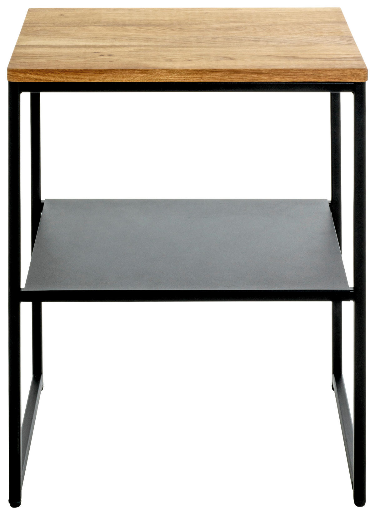 BEISTELLTISCH in Holz, Metall 45/35/35 cm  - Eichefarben/Schwarz, Design, Holz/Metall (45/35/35cm)