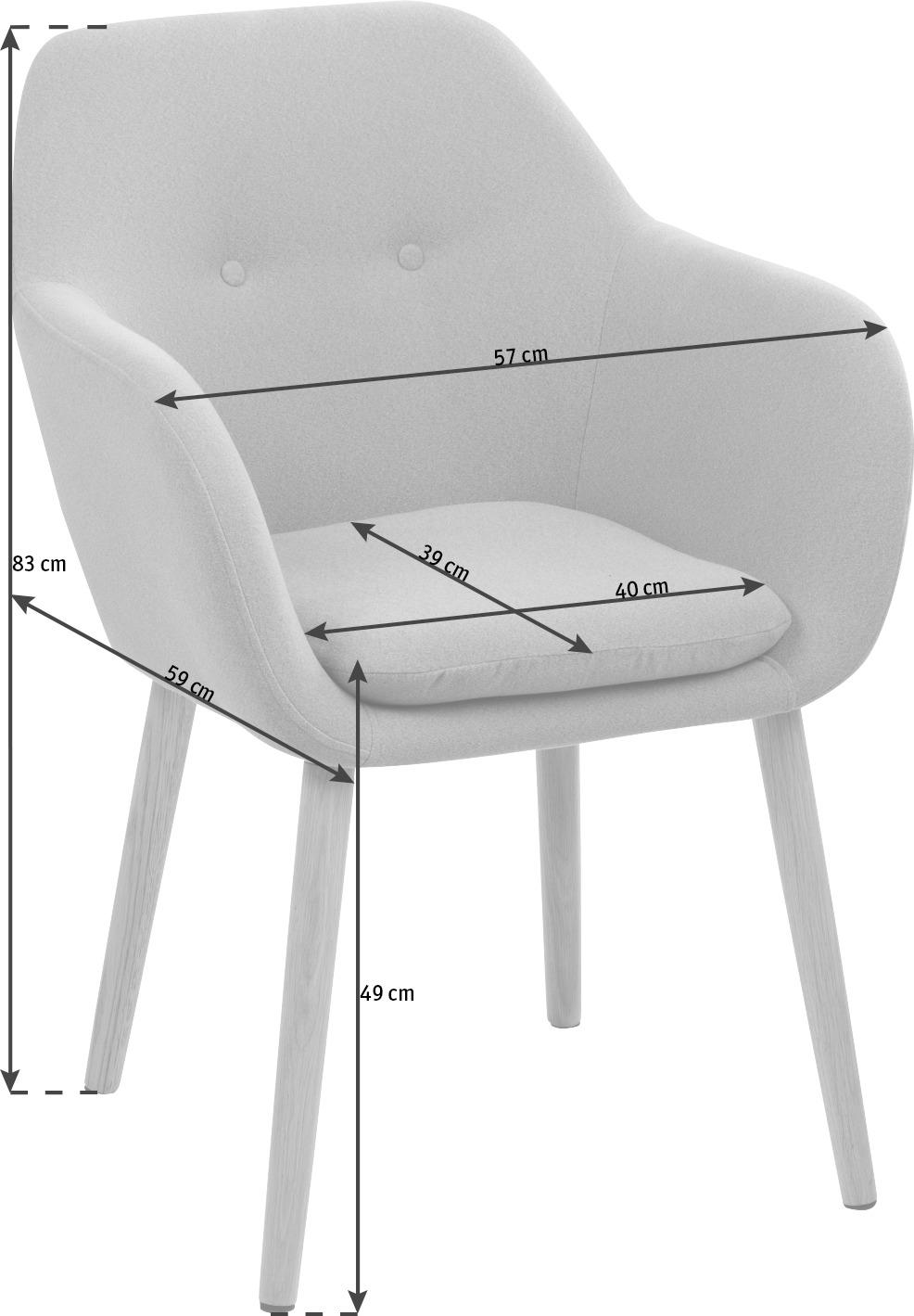 ARMLEHNSTUHL Hellgrau - Hellgrau, Design, Holz/Textil (57/83/59cm) - Ambia Home