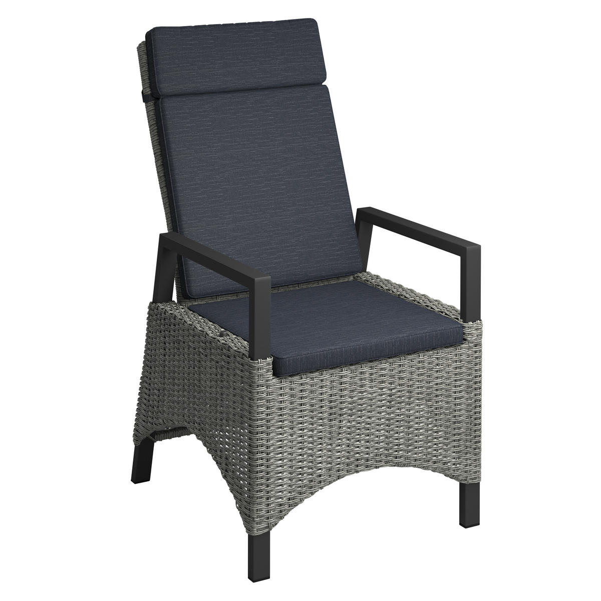GARTENSESSEL Aluminium Anthrazit, Grau  - Anthrazit/Grau, Design, Kunststoff/Textil (57/110/68cm) - Ambia Garden