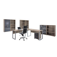 BÜRO in verschiedenen Holz-Dekoren erhältlich, Schreibtisch seitenverkehrt montierbar, abschließbar Sonoma Eiche, Anthrazit Hochglanz - Anthrazit Hochglanz/Sonoma Eiche, MODERN, Holzwerkstoff - MID.YOU