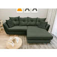 ECKSOFA Olivgrün Feincord  - Buchefarben/Olivgrün, KONVENTIONELL, Holz/Textil (211/154cm) - Carryhome