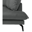 ECKSOFA Dunkelgrau Samt  - Dunkelgrau/Schwarz, Design, Textil/Metall (241/200cm) - Carryhome