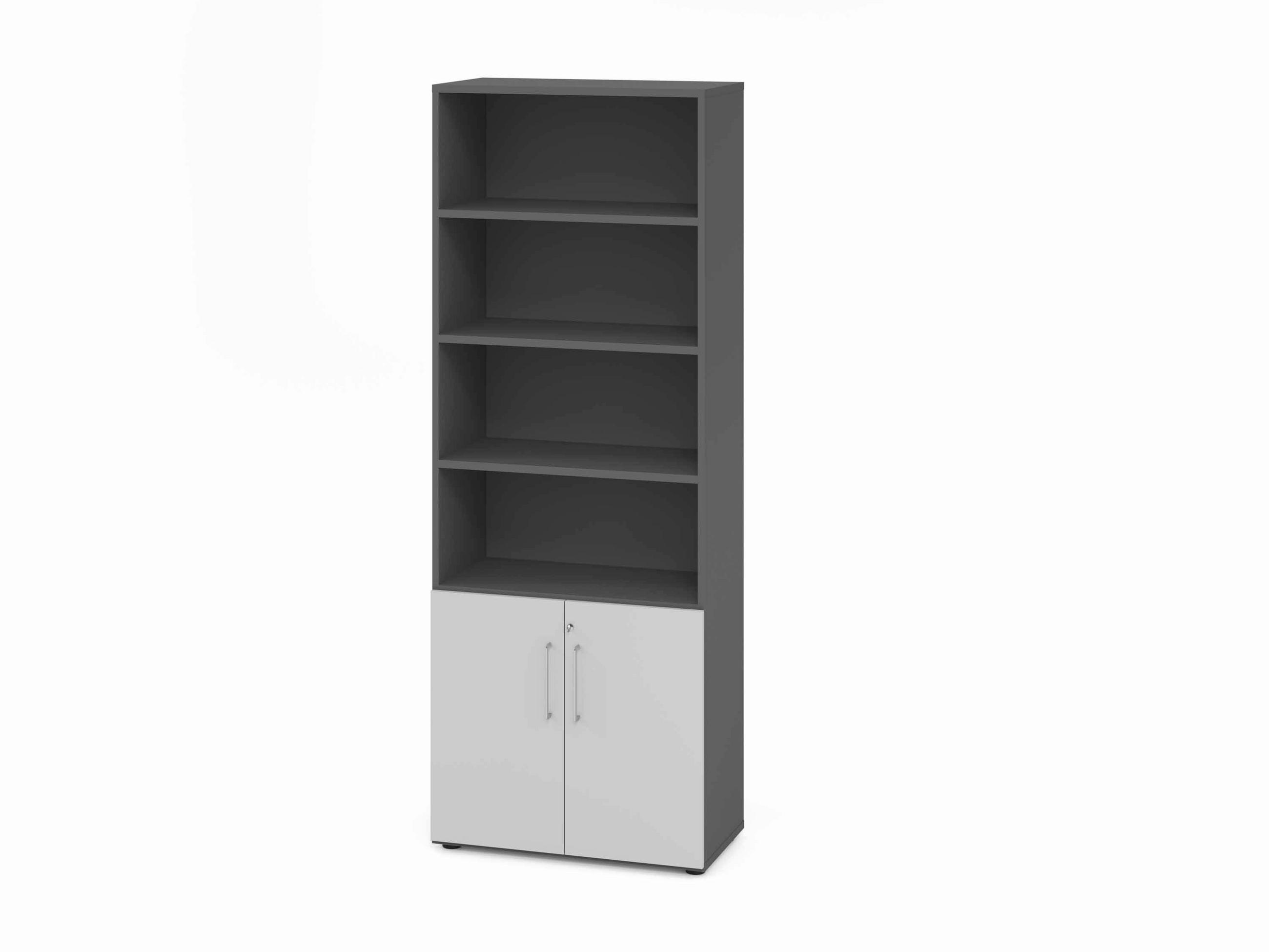AKTENSCHRANK Graphitfarben, Grau  - Graphitfarben/Grau, Basics, Holzwerkstoff (80/215,6/41,7cm) - Venda