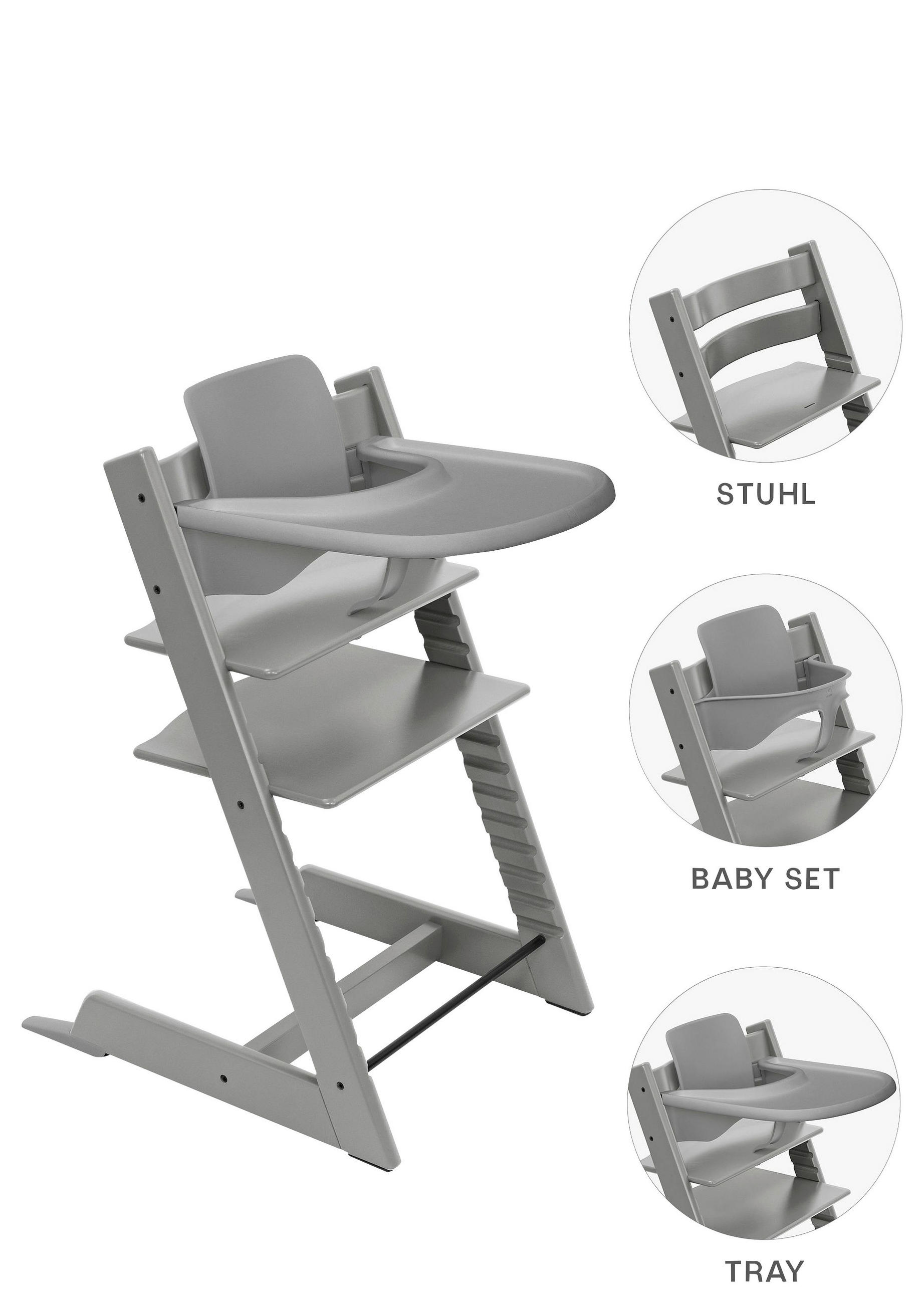 HOCHSTUHL-SET Tripp Trapp Bundles Hellgrau Storm Grey  - Hellgrau, Basics, Holz (83/65/46cm) - Stokke