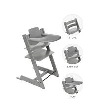 SET ZA STOLČEK ZA HRANJENJE  Tripp Trapp Bundles  83/65/46 cm         svetlo siva  - svetlo siva, Basics, les (83/65/46cm) - Stokke