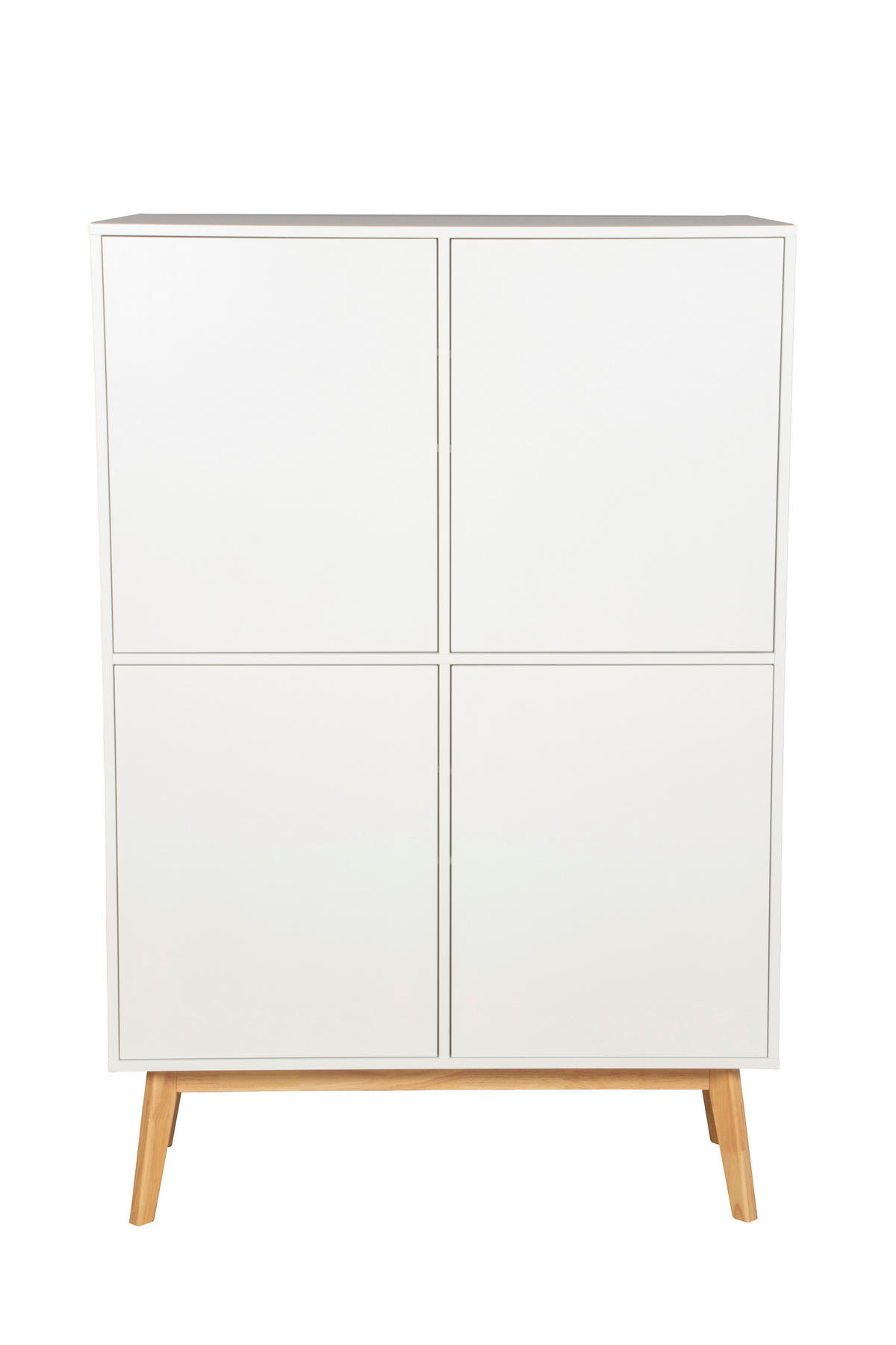 VYSOKÁ KOMODA, kaučukové dřevo, bílá, 100/149/40 cm - bílá/přírodní barvy, Design, dřevo/kompozitní dřevo (100/149/40cm) - MID.YOU