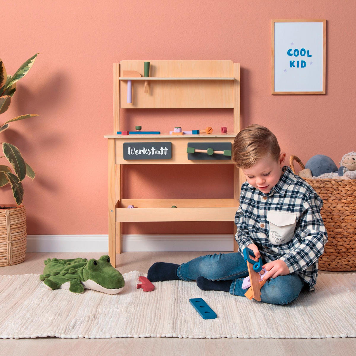 KINDERWERKBANK SORBUS - Naturfarben, Basics, Holz/Holzwerkstoff (55/34/80cm) - MUSTERKIND