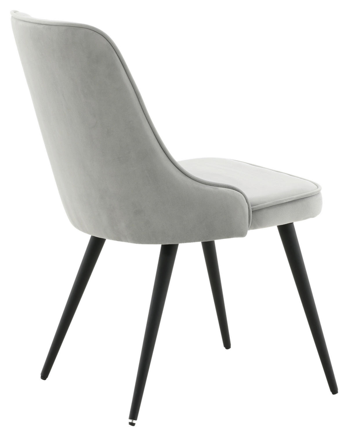 STOLSET 2 styck stål sammet  - ljusgrå/svart, Design, metall/textil (50/88,5/66cm) - Livetastic