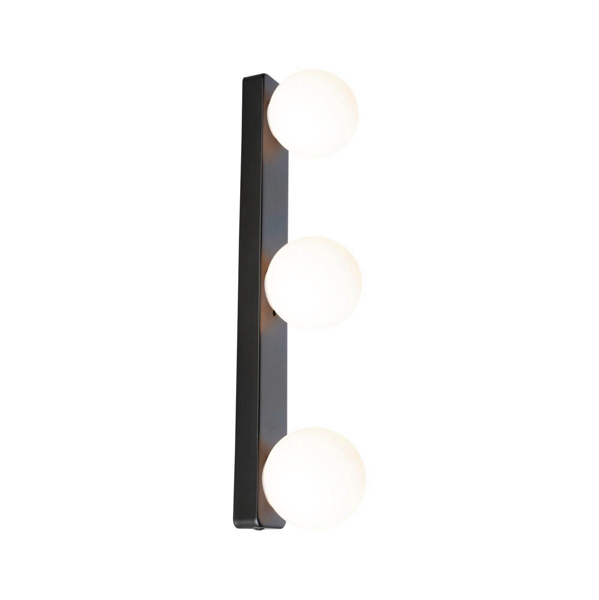 BADEZIMMER-WANDLEUCHTE Gove 40,0/10,0/8,0 cm   - Schwarz/Weiß, Basics, Glas/Metall (40,0/10,0/8,0cm) - Paulmann