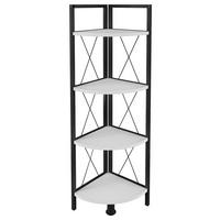 ECKREGAL - Schwarz/Weiß, Design, Holzwerkstoff/Metall (34/123/34cm) - MID.YOU