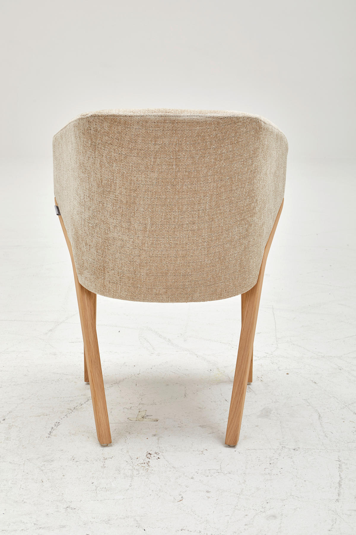 ARMLEHNSTUHL  in Chenille  - Eiche Bianco/Beige, KONVENTIONELL, Holz/Textil (60/82/60cm) - Linea Natura