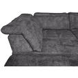 WOHNLANDSCHAFT in Struktur Dunkelgrau  - Dunkelgrau/Schwarz, KONVENTIONELL, Textil/Metall (253/357/188cm) - Carryhome