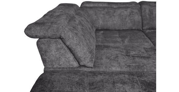 WOHNLANDSCHAFT in Struktur Dunkelgrau  - Dunkelgrau/Schwarz, KONVENTIONELL, Textil/Metall (253/357/188cm) - Carryhome
