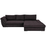ECKSOFA in Flachgewebe Dunkelbraun  306/174 cm  - Dunkelbraun/Silberfarben, Design, Textil/Metall (306/174cm) - Carryhome